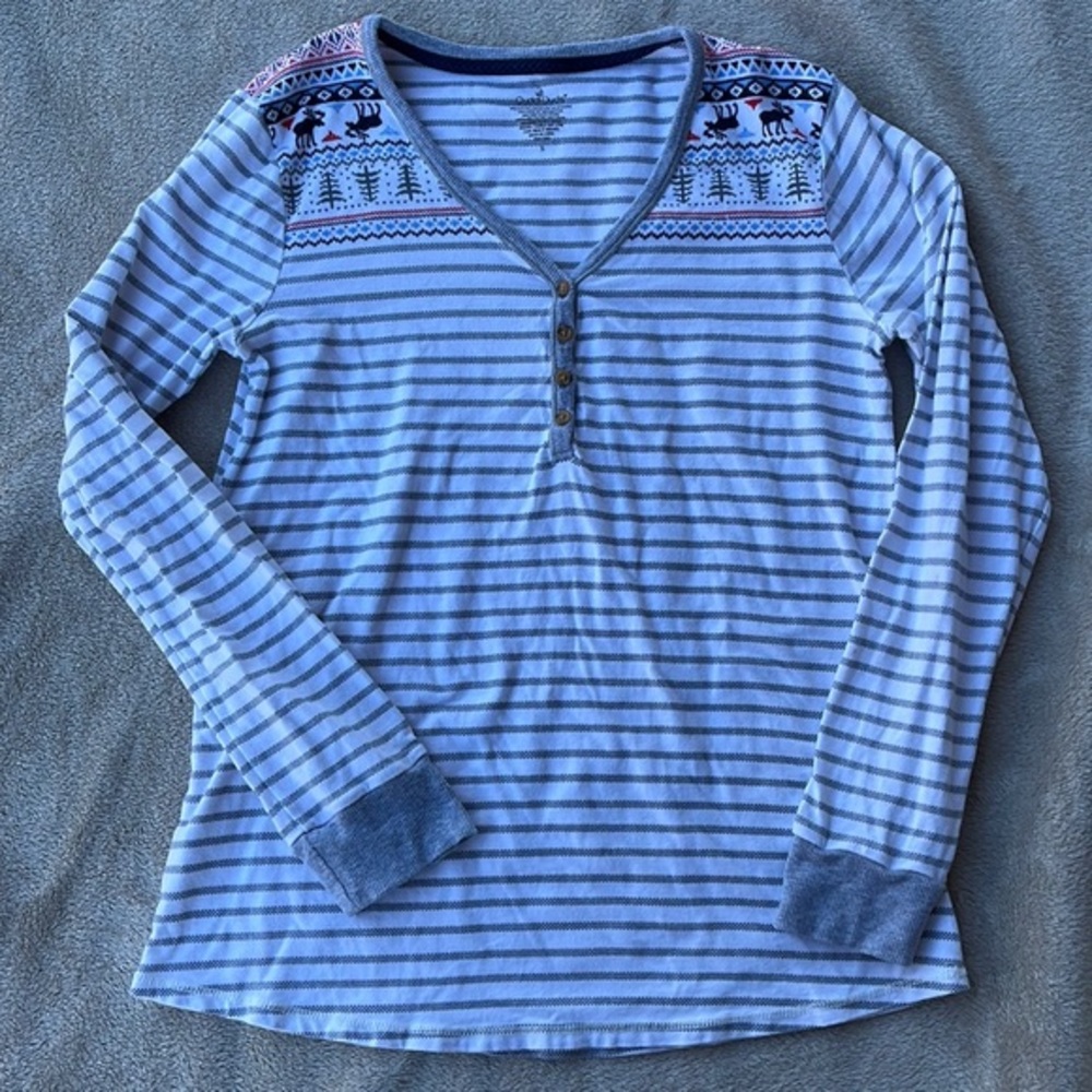 Cuddl Duds Winter Pajama Top, Size Small